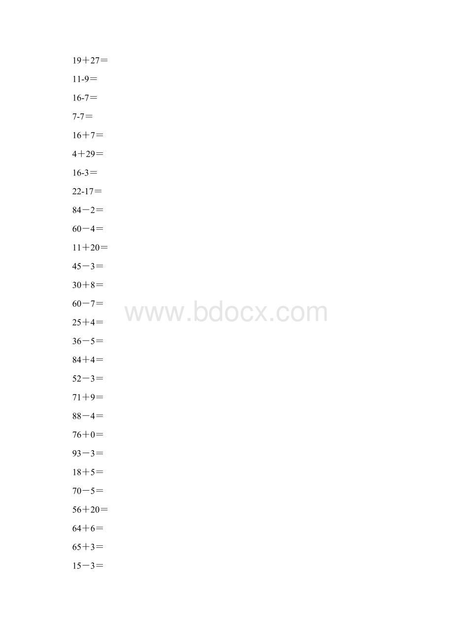 小学一年级100以内加减法口算练习题1000道.docx_第2页