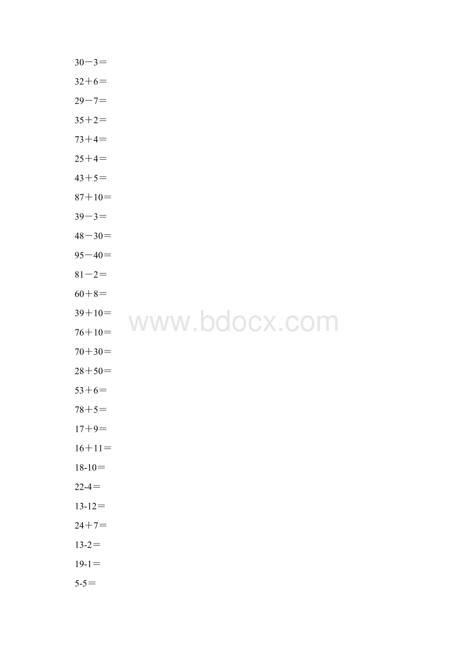 小学一年级100以内加减法口算练习题1000道.docx_第3页