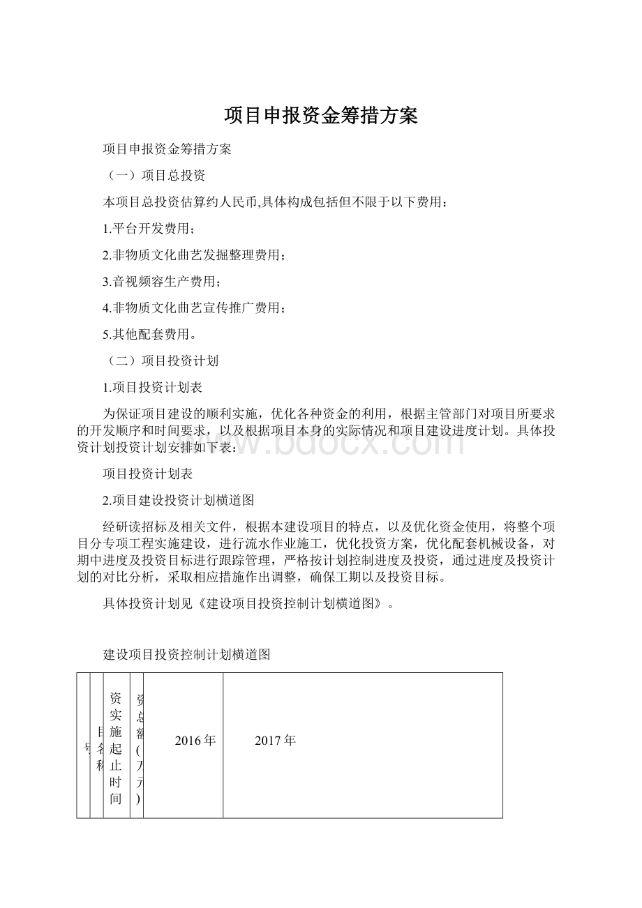 项目申报资金筹措方案文档格式.docx_第1页