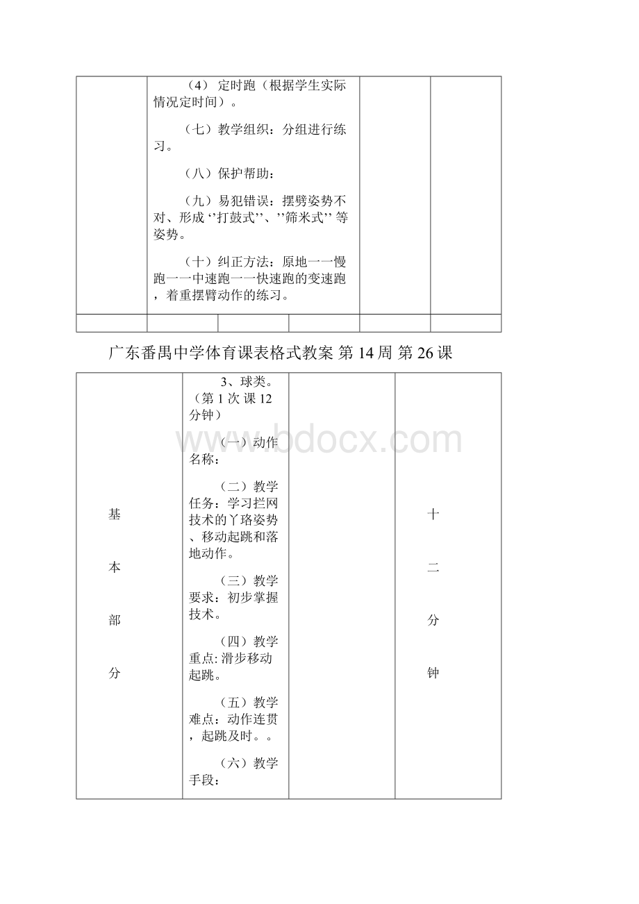 高三体育与健康教案耐久排球跑第16课表格式教案.docx_第3页