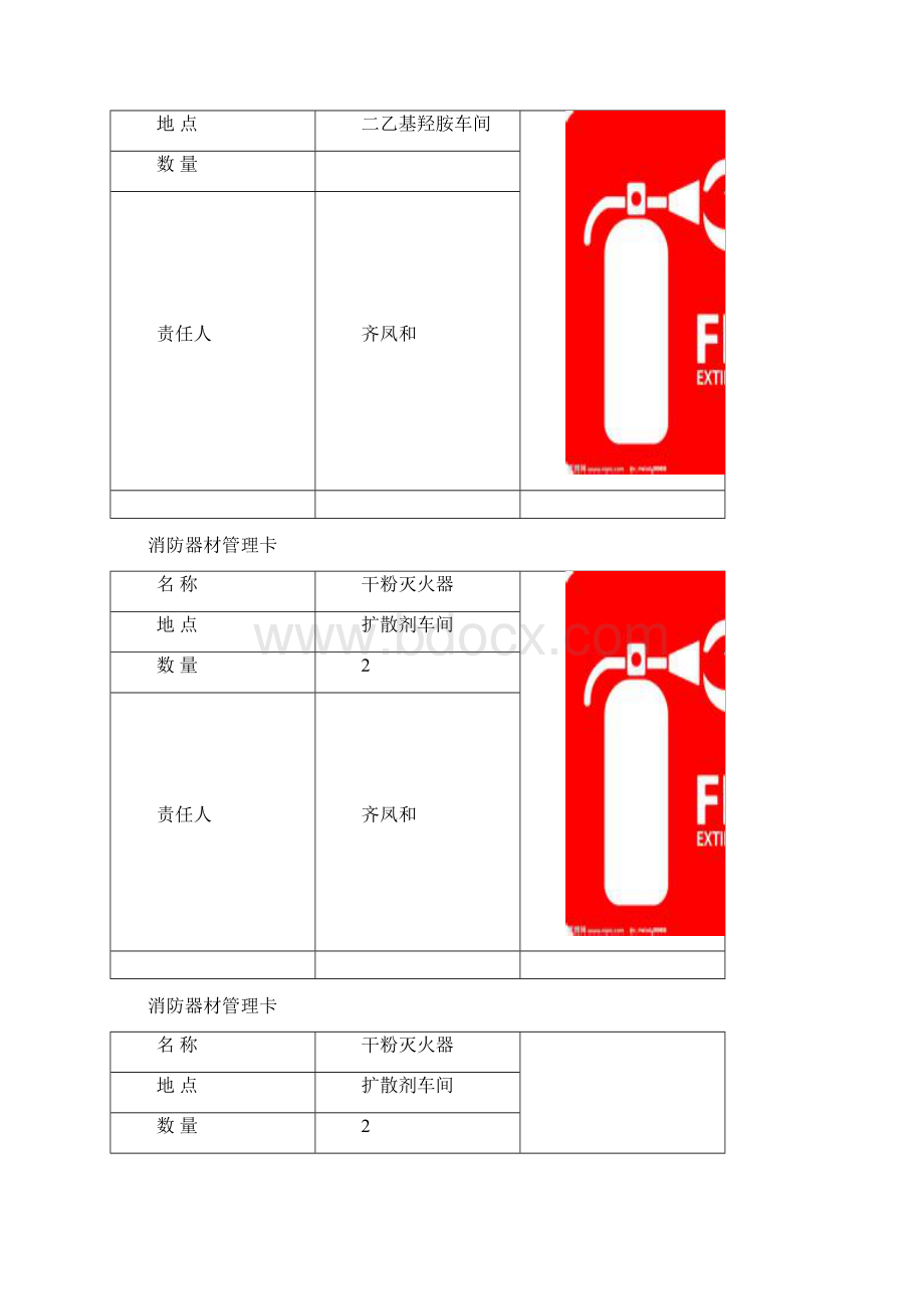 消防器材检查记录卡Word格式.docx_第3页