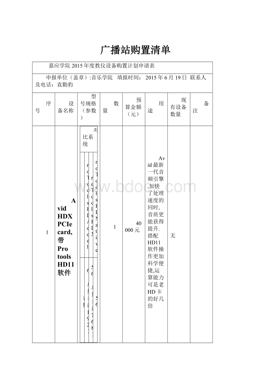 广播站购置清单Word文件下载.docx