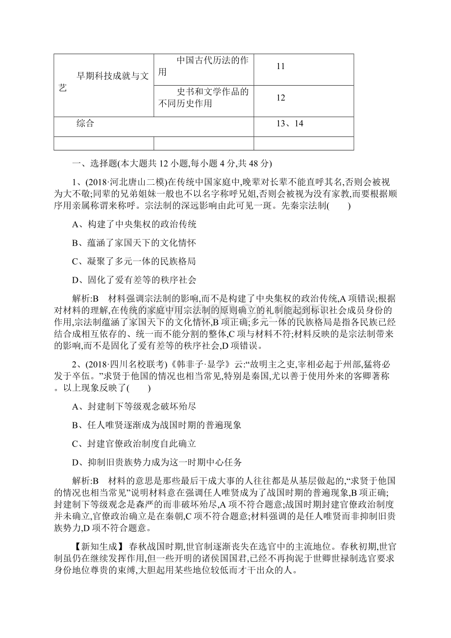 通史版届高考历史二轮复习板块1中华文明的奠基与初步发展先秦秦汉限时训练含答案16.docx_第2页