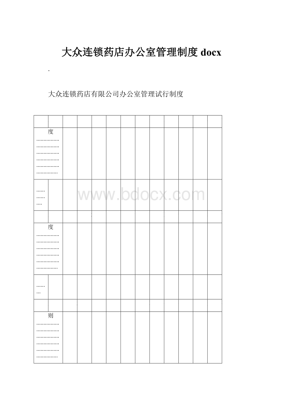 大众连锁药店办公室管理制度docxWord格式.docx_第1页