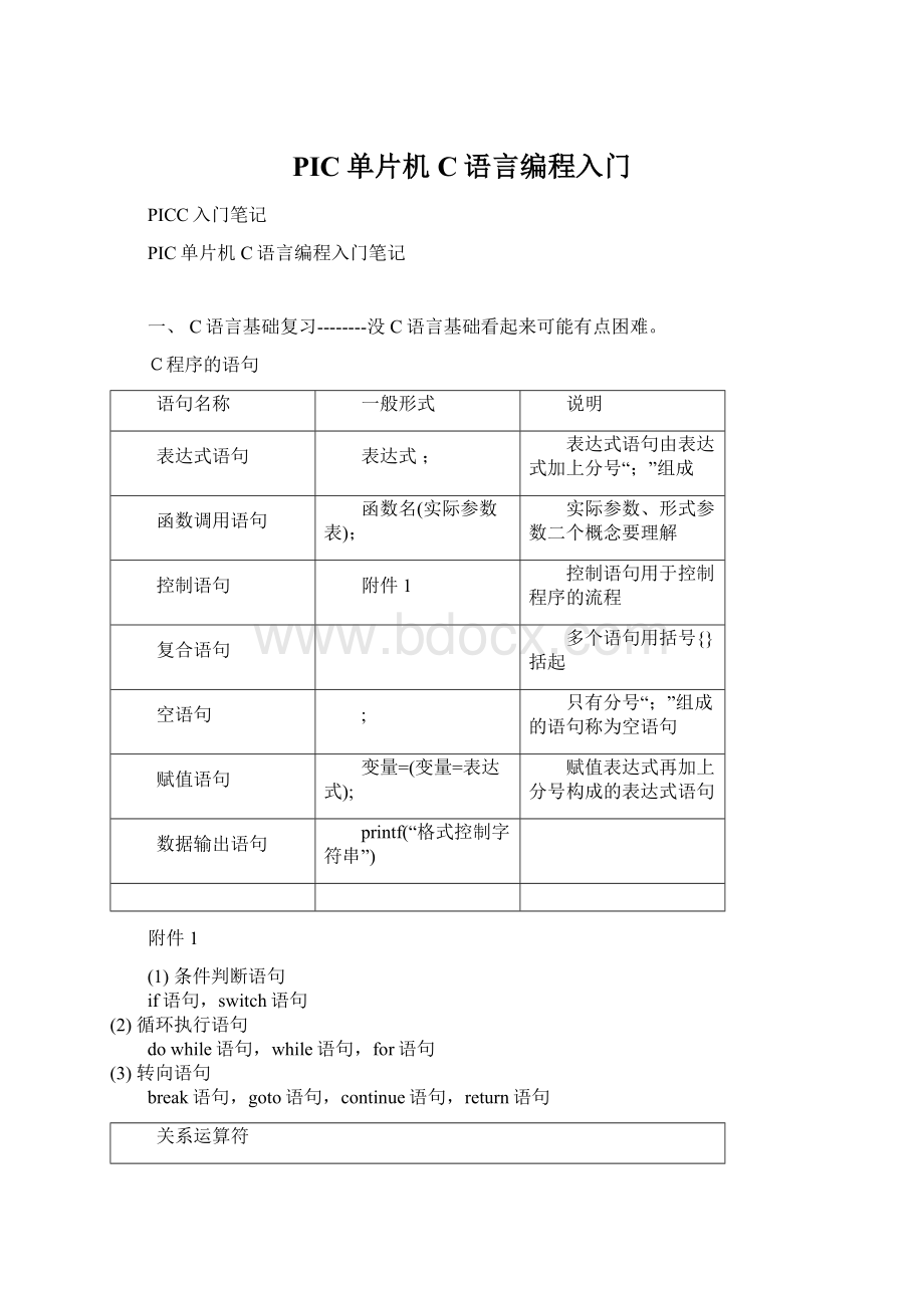 PIC单片机C语言编程入门.docx_第1页