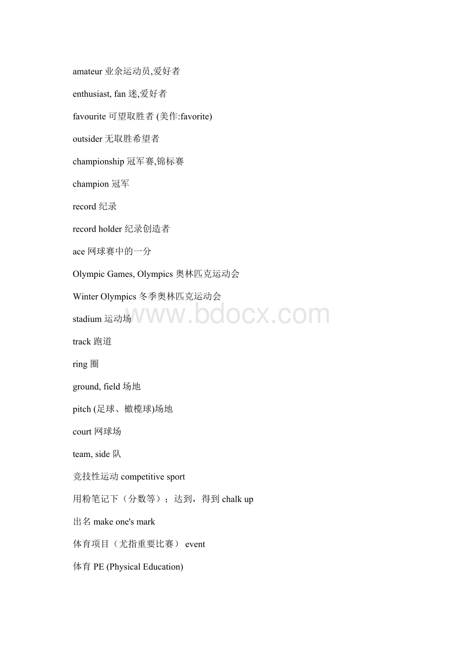 体育常见词汇Word格式.docx_第2页