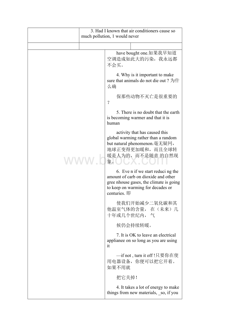 高考英语一轮复习话题29环境保护Unit4Globalwarming新人教版选修6.docx_第3页