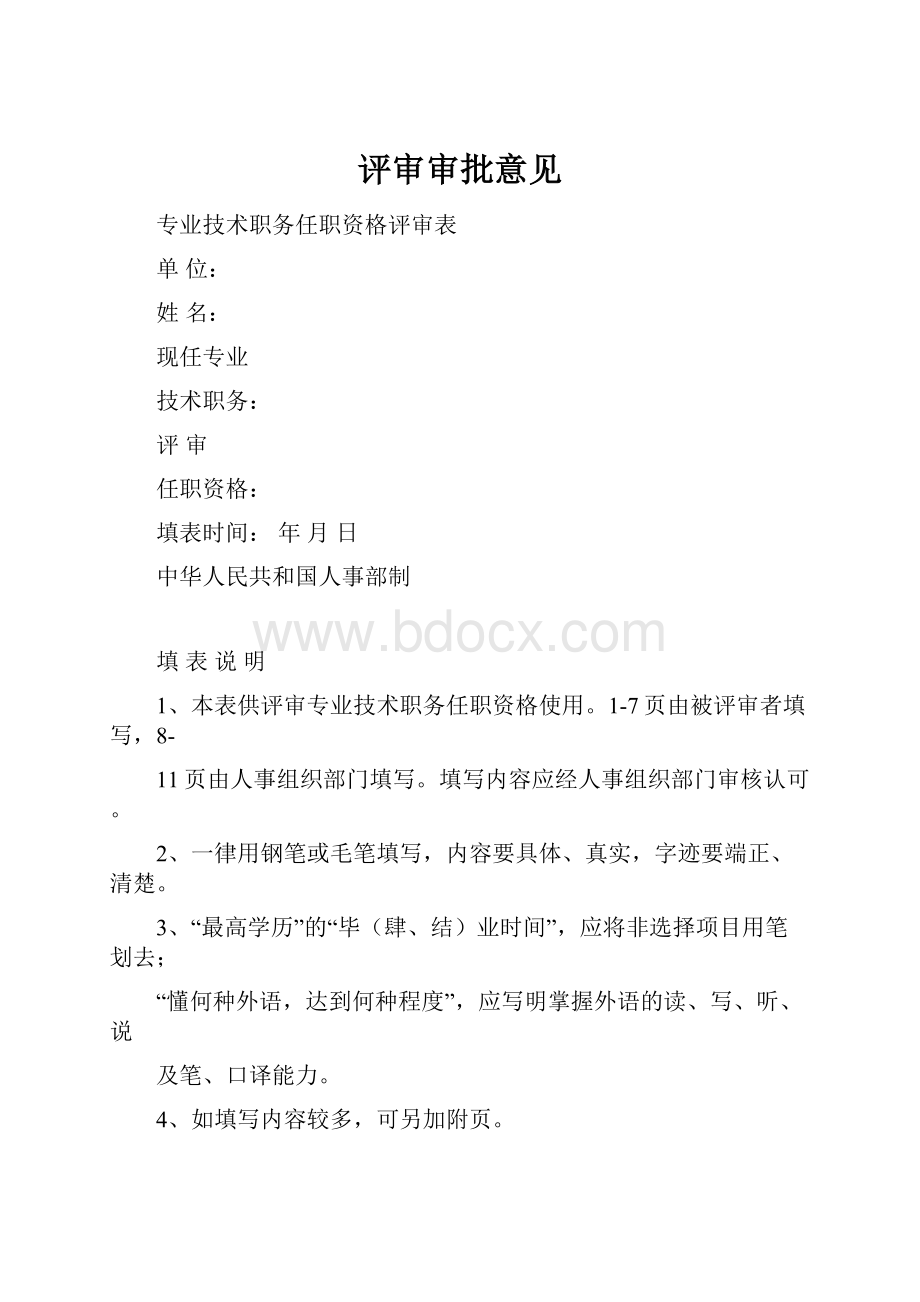 评审审批意见Word文件下载.docx