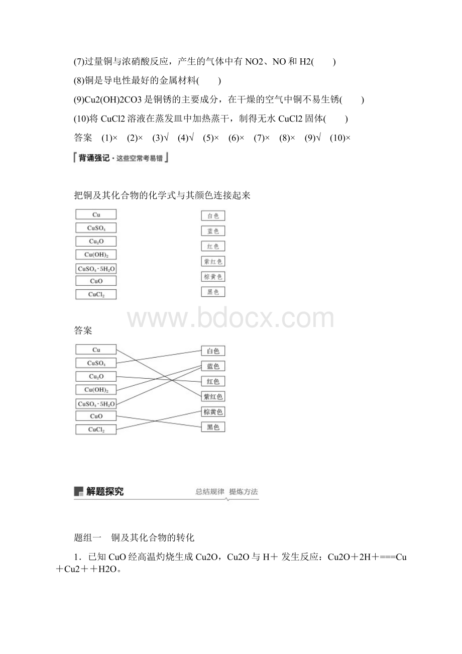 版步步高高三化学一轮复习 第13讲金属材料及金属矿物的开发利用Word格式.docx_第3页