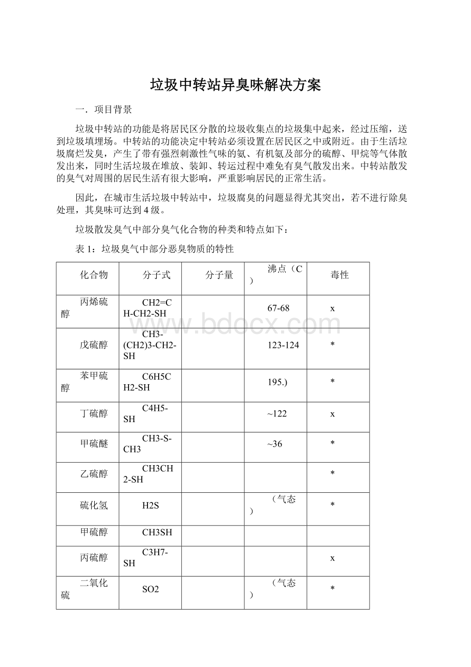 垃圾中转站异臭味解决方案.docx_第1页