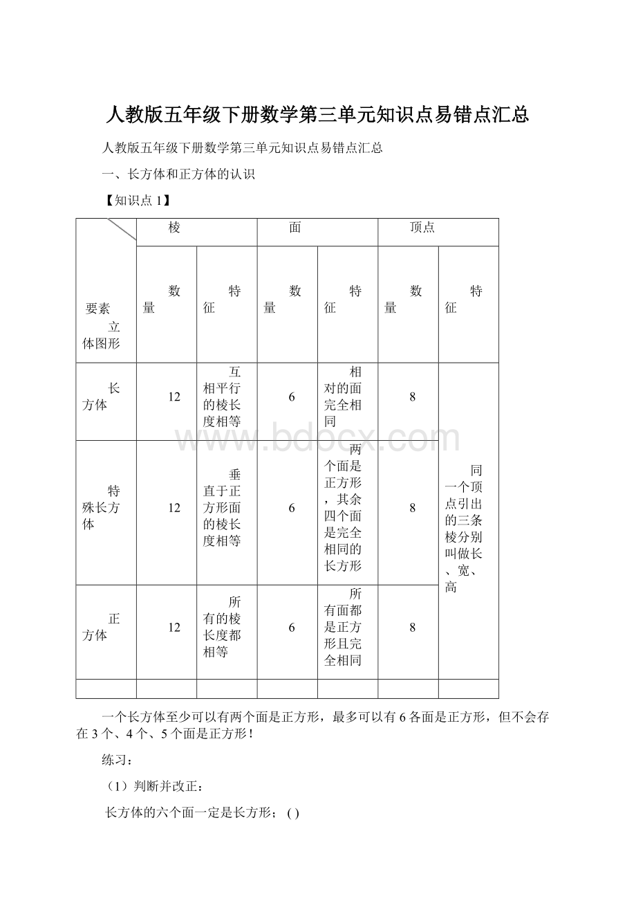 人教版五年级下册数学第三单元知识点易错点汇总.docx_第1页