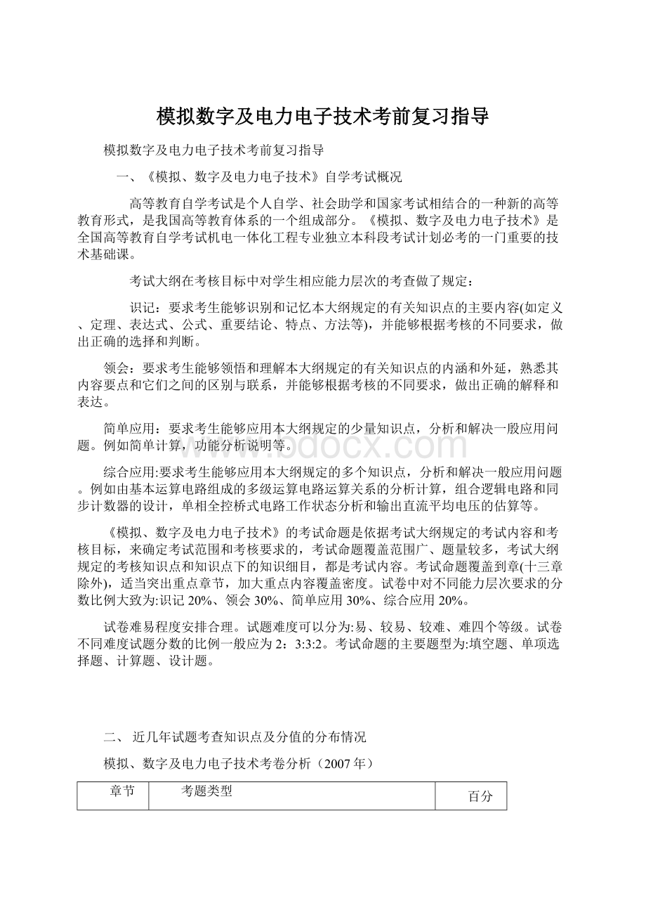 模拟数字及电力电子技术考前复习指导.docx_第1页