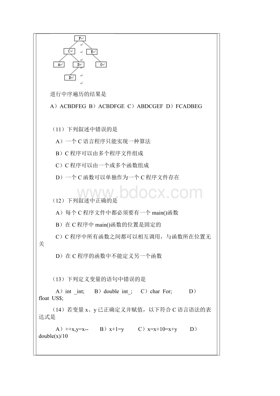 全国计算机二级考试C语言试题Word格式.docx_第3页