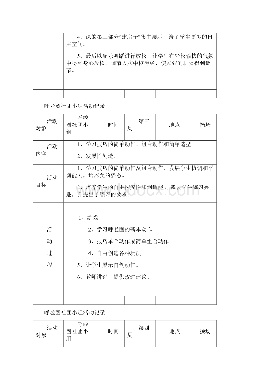 最新呼啦圈社团活动记录.docx_第3页