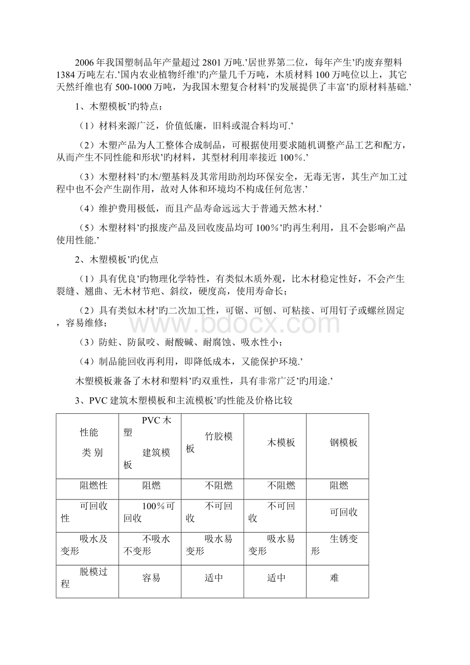 PVC木塑建筑模板生产经营项目可行性报告Word格式文档下载.docx_第3页