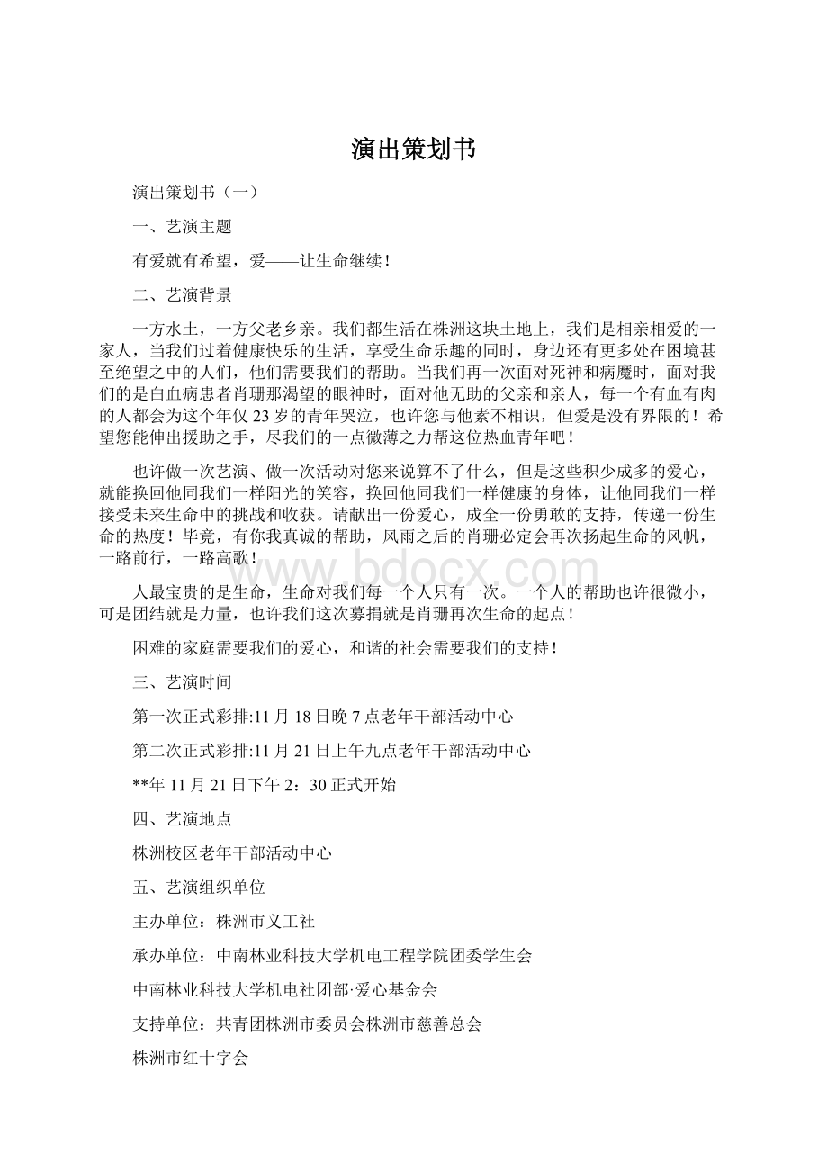 演出策划书Word文档下载推荐.docx