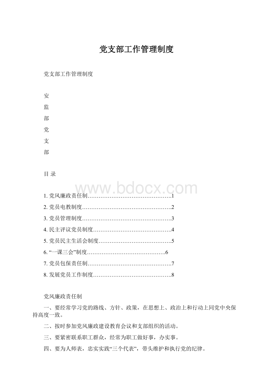 党支部工作管理制度Word文档下载推荐.docx