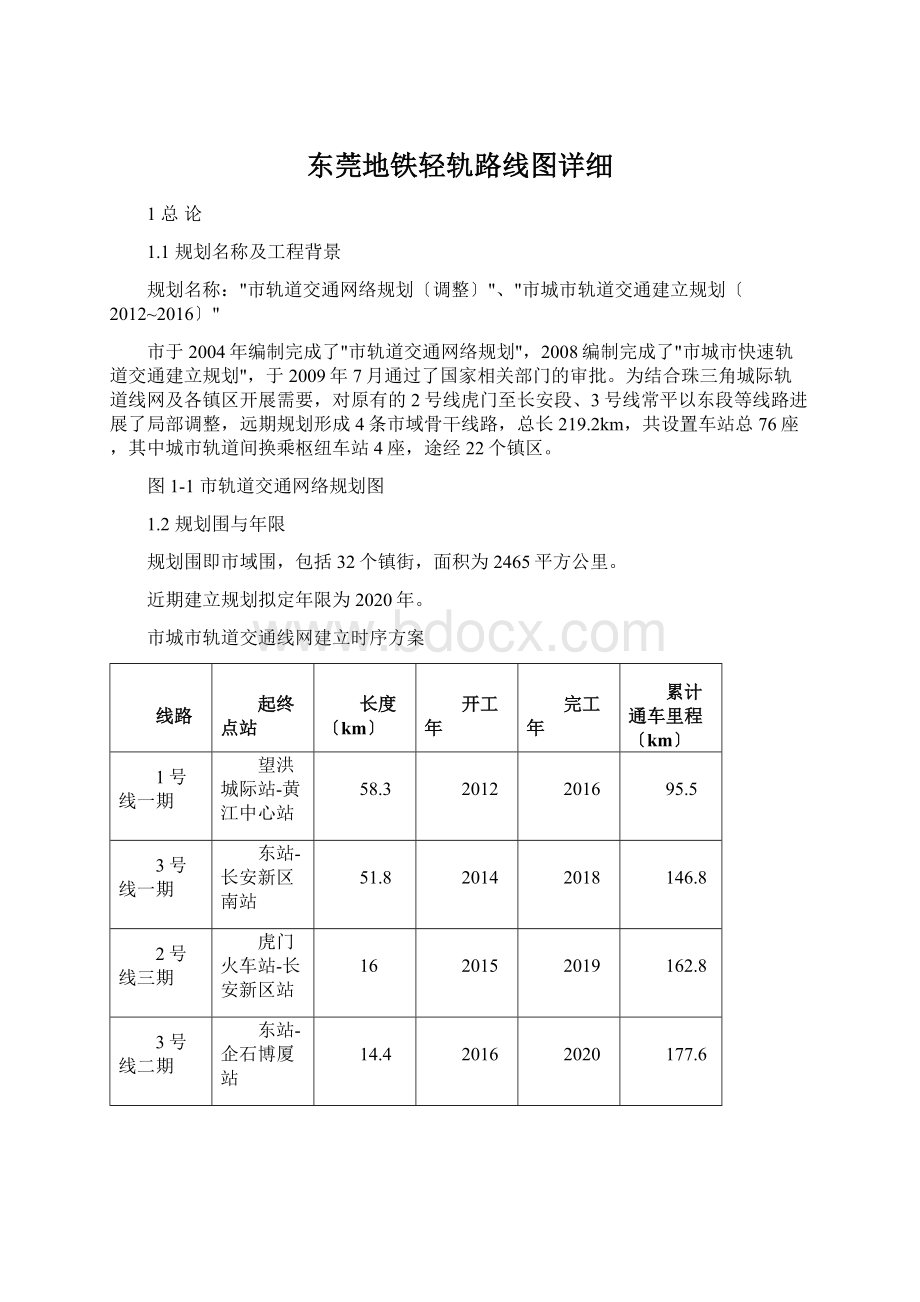 东莞地铁轻轨路线图详细Word格式.docx_第1页