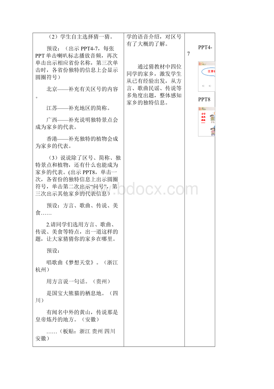 部编版小学道德与法治三年级下册7《请到我的家乡来》教学设计.docx_第3页