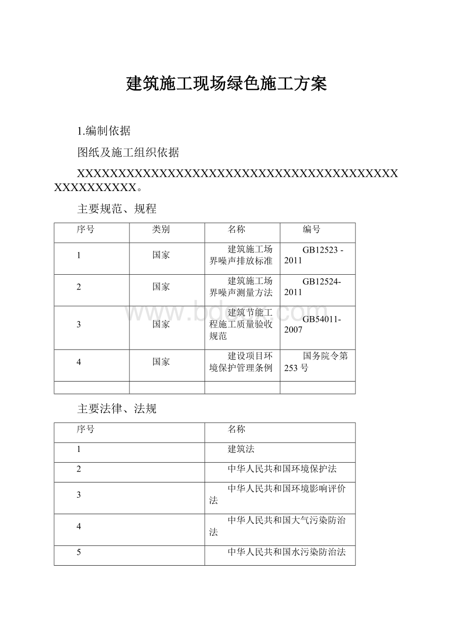 建筑施工现场绿色施工方案.docx_第1页