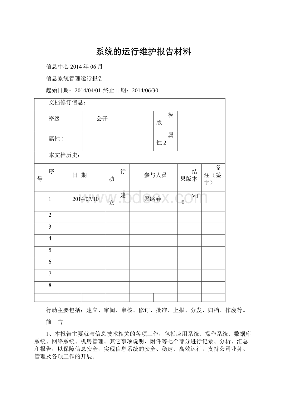 系统的运行维护报告材料.docx_第1页