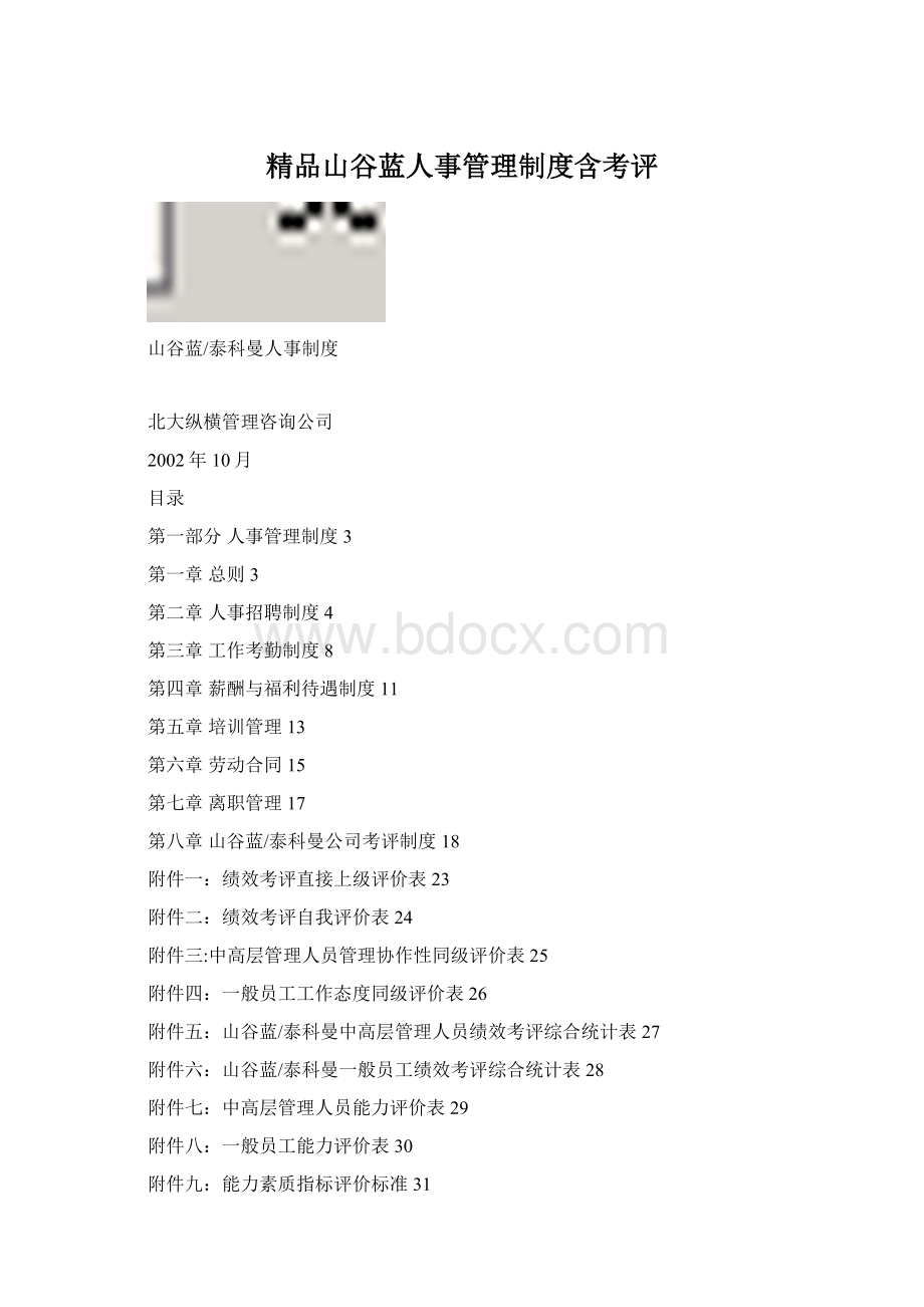 精品山谷蓝人事管理制度含考评.docx_第1页