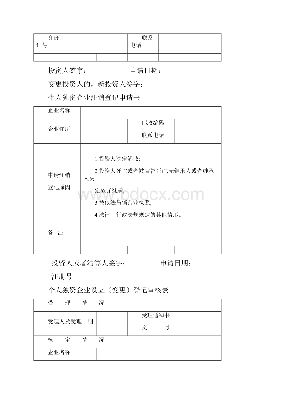 个人独资企业设立登记申请书文档格式.docx_第3页