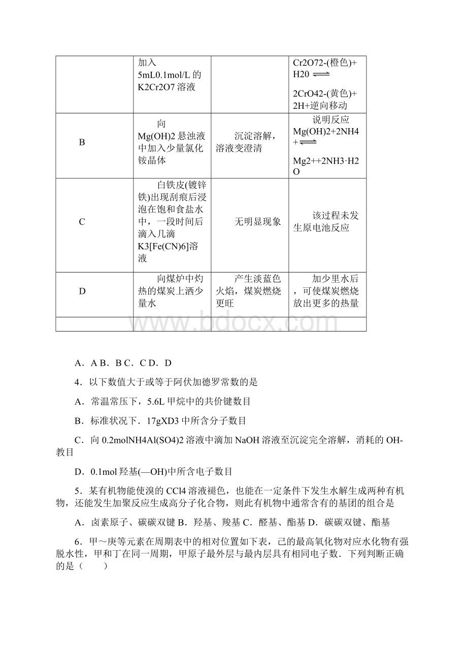 普通高等学校招生全国统一考试考前演练卷一理科综合化学试题.docx_第2页