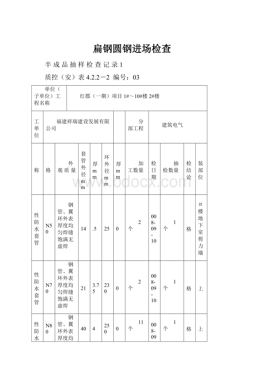 扁钢圆钢进场检查.docx_第1页