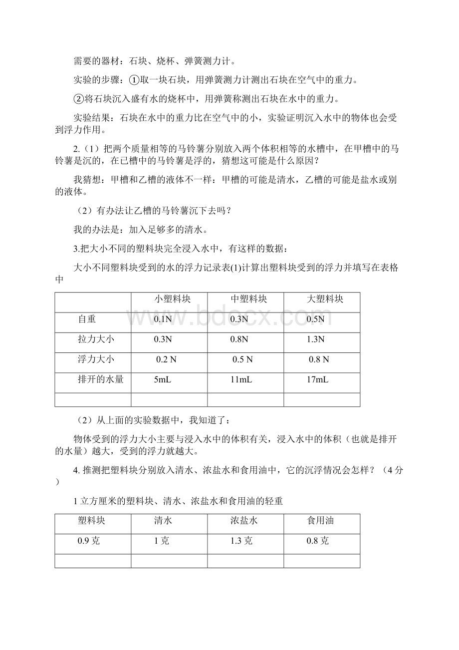 教科版五年级科学下册第一单元复习资料演示教学.docx_第3页