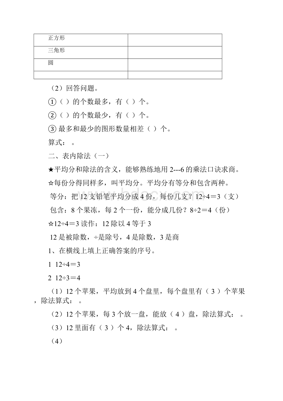 人教版小学数学二年级下册数学复习提纲Word文档下载推荐.docx_第2页