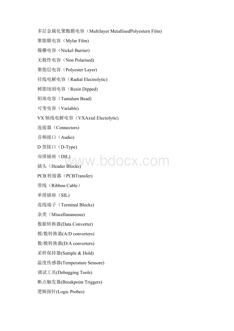Professional元件库列表及中英文对照合并版.docx_第2页