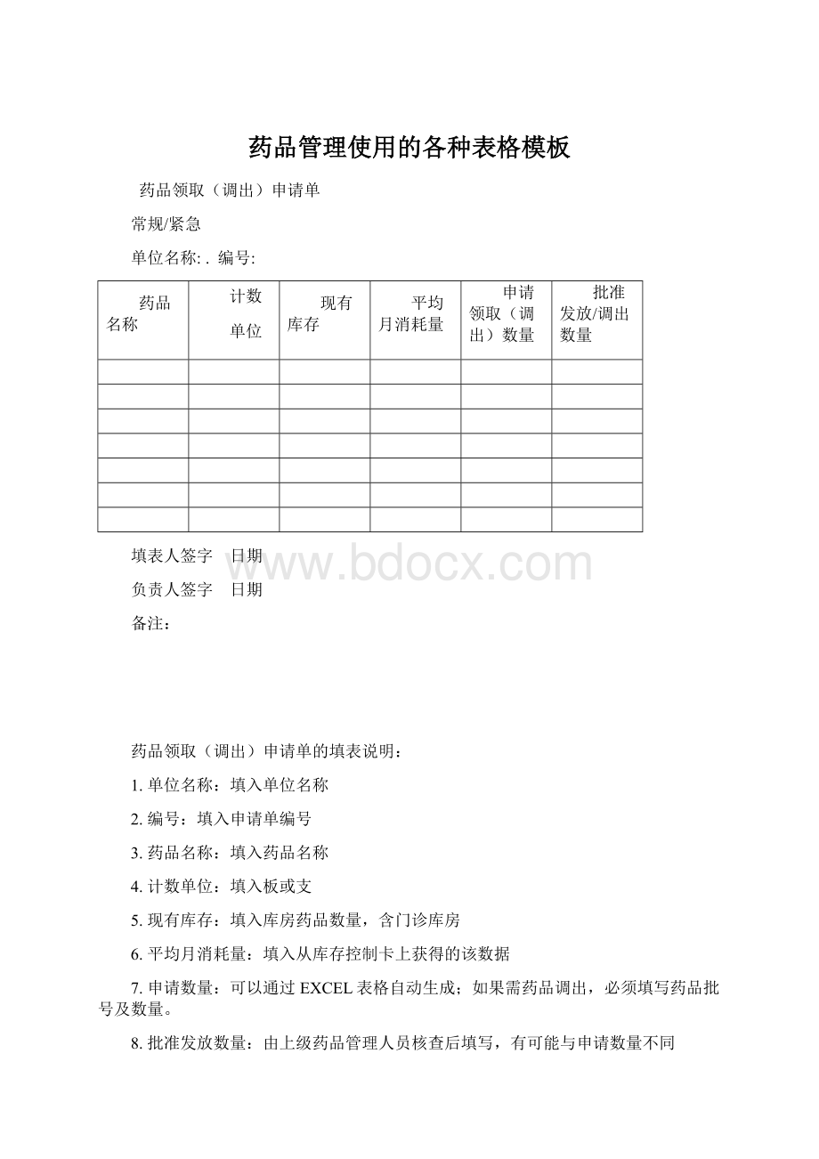 药品管理使用的各种表格模板.docx_第1页