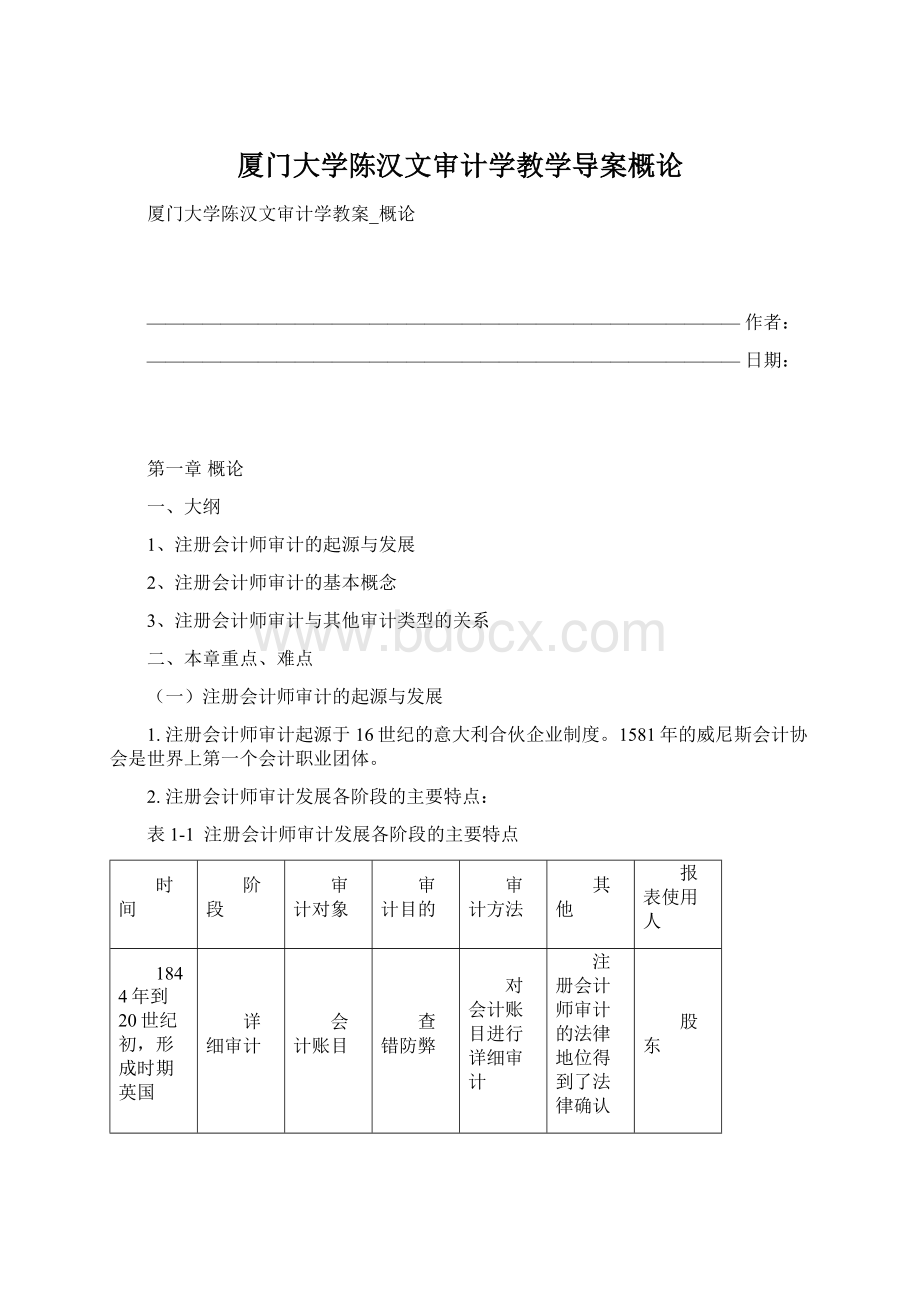 厦门大学陈汉文审计学教学导案概论Word文件下载.docx