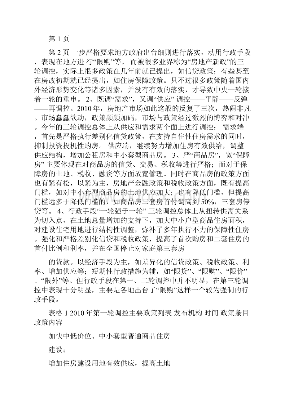 最新我国房地产调控政策回顾与总结易居中国精Word格式.docx_第2页