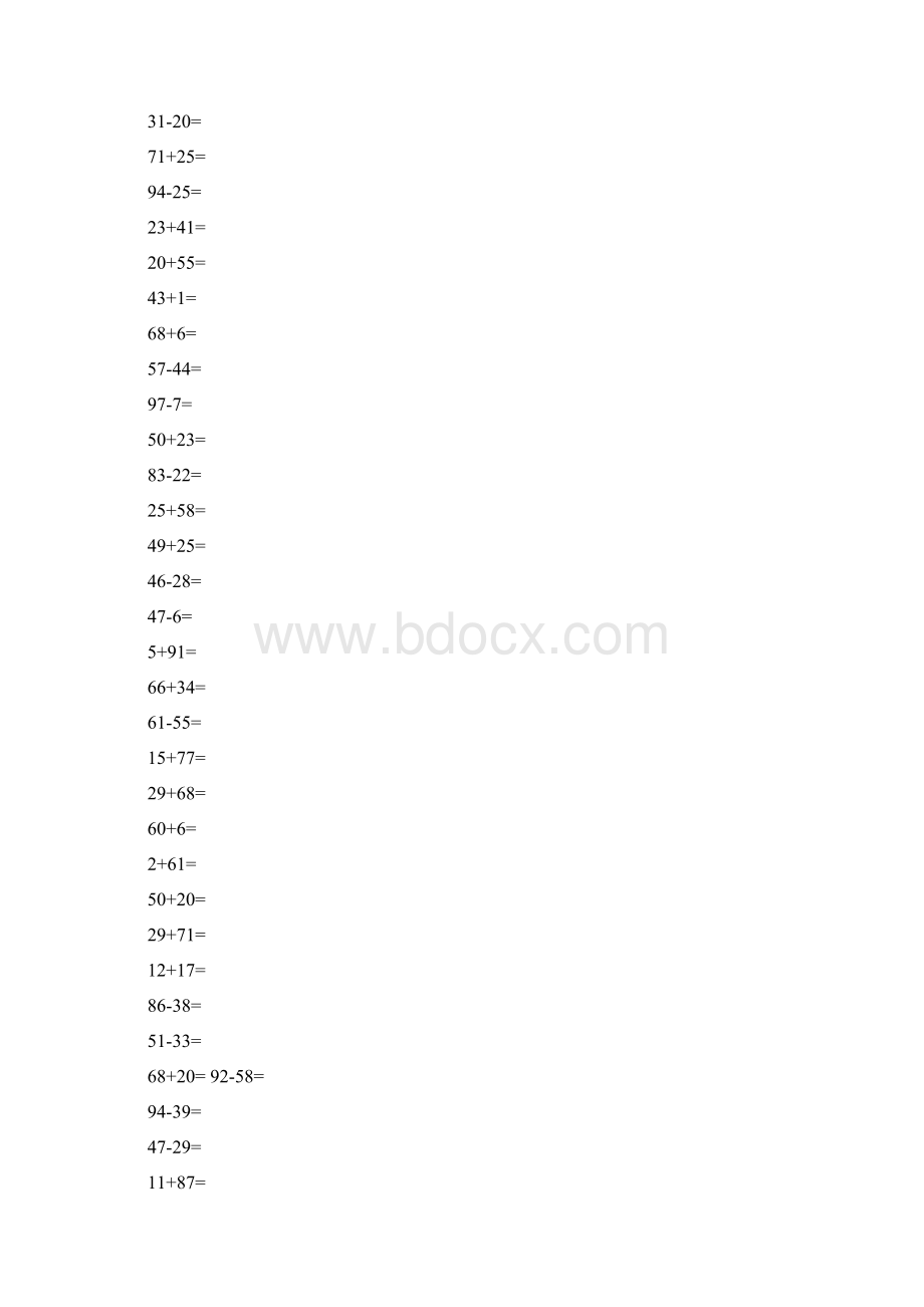 100以内加减法口算练习题1000道.docx_第3页