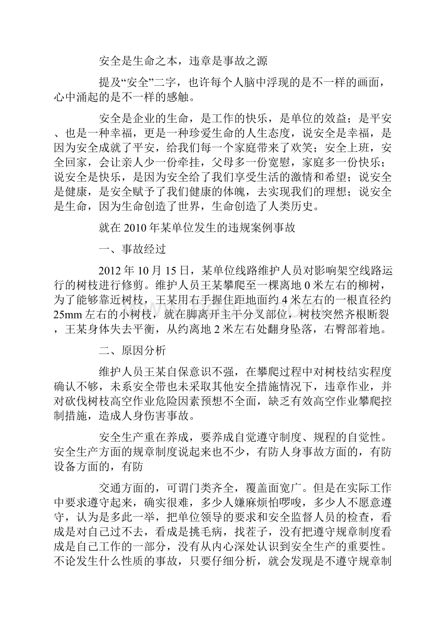 安全是生命之本违章是事故之源范文.docx_第2页