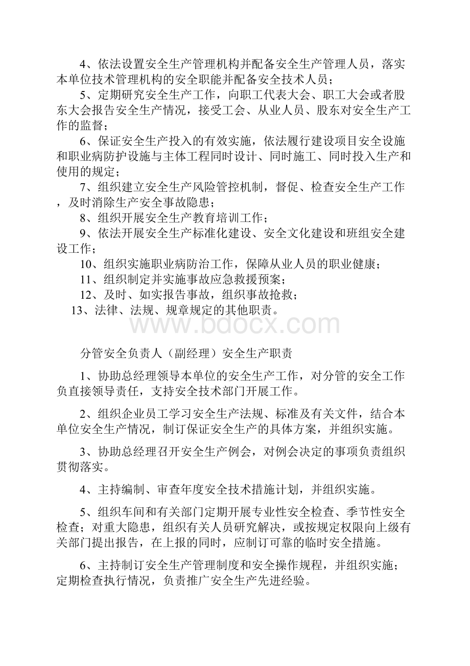 安全生产责任制+建立设置安全管理机构 配备安全管理人员管理制度企业Word文档格式.docx_第3页