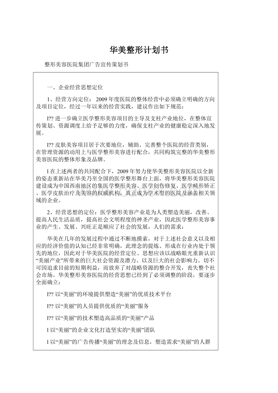 华美整形计划书Word文件下载.docx_第1页