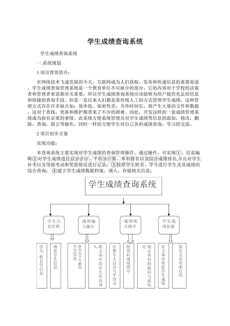 学生成绩查询系统Word文档下载推荐.docx