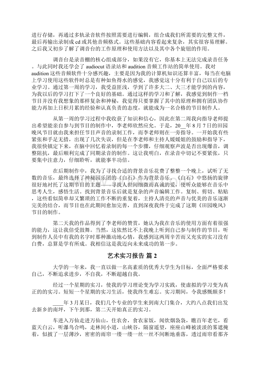 艺术实习报告范文6篇Word格式.docx_第2页