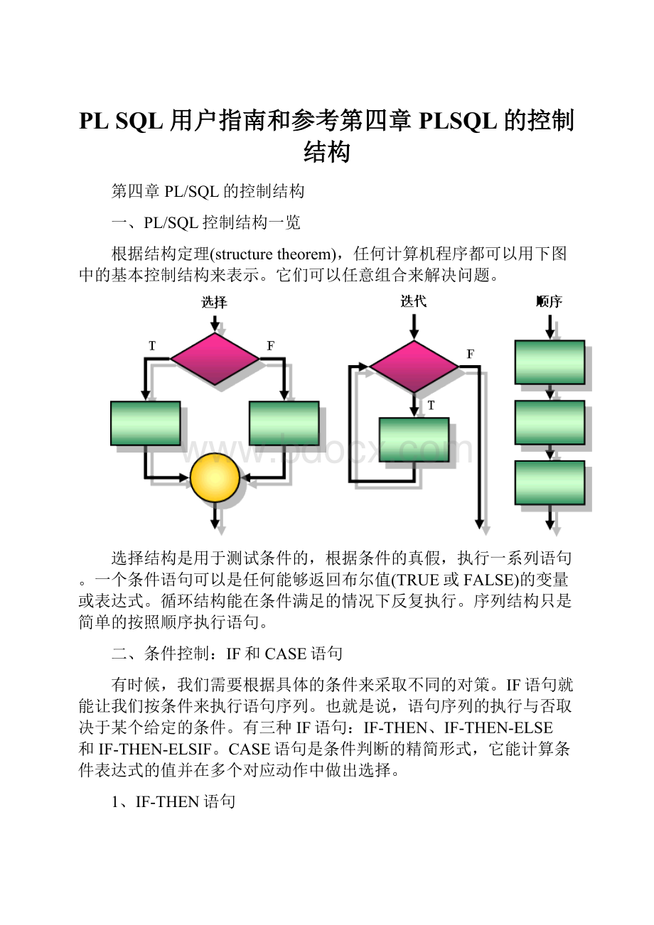 PL SQL 用户指南和参考第四章PLSQL的控制结构Word文档格式.docx