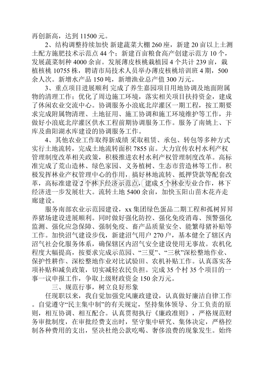 副镇长个人述职述廉报告范文Word格式文档下载.docx_第2页