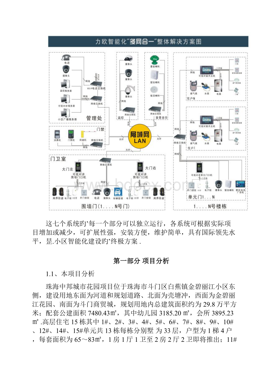 XX小区数字智能化系统多网合一项目方案书.docx_第3页