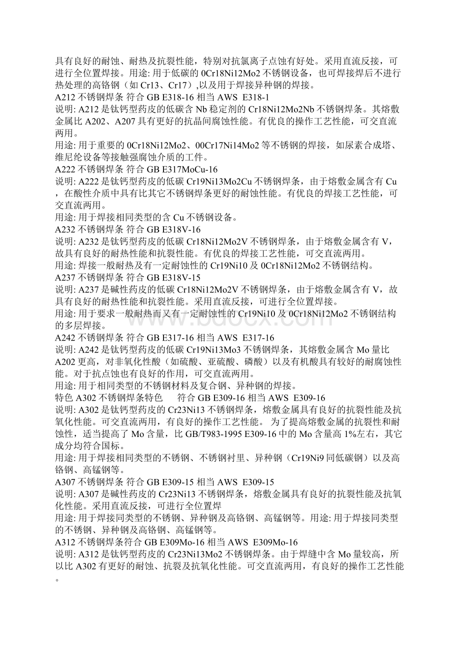 各种焊条性能及用途Word格式文档下载.docx_第3页