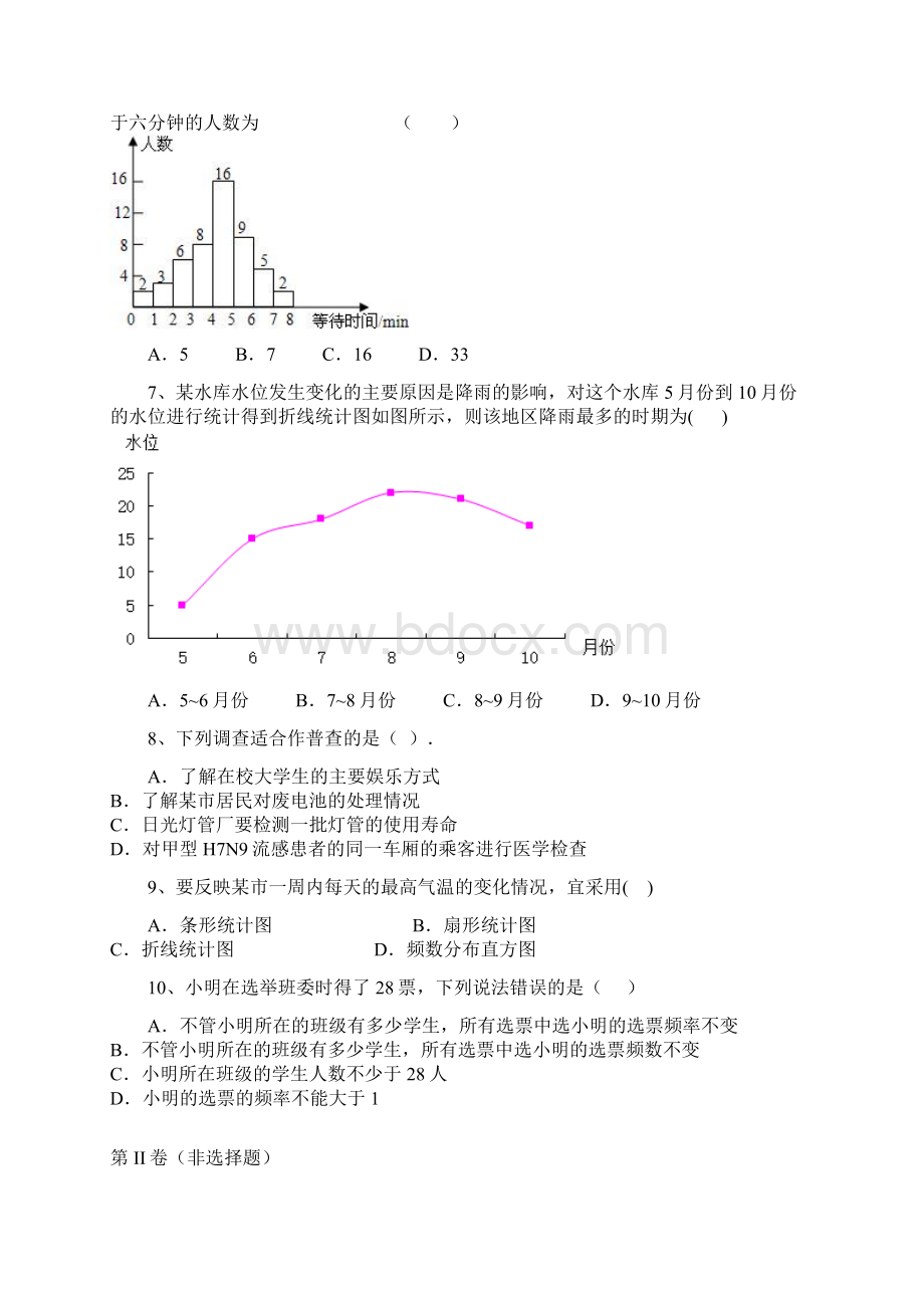 北师大版七年级数学上册第六章 数据的收集与整理 单元测试.docx_第3页