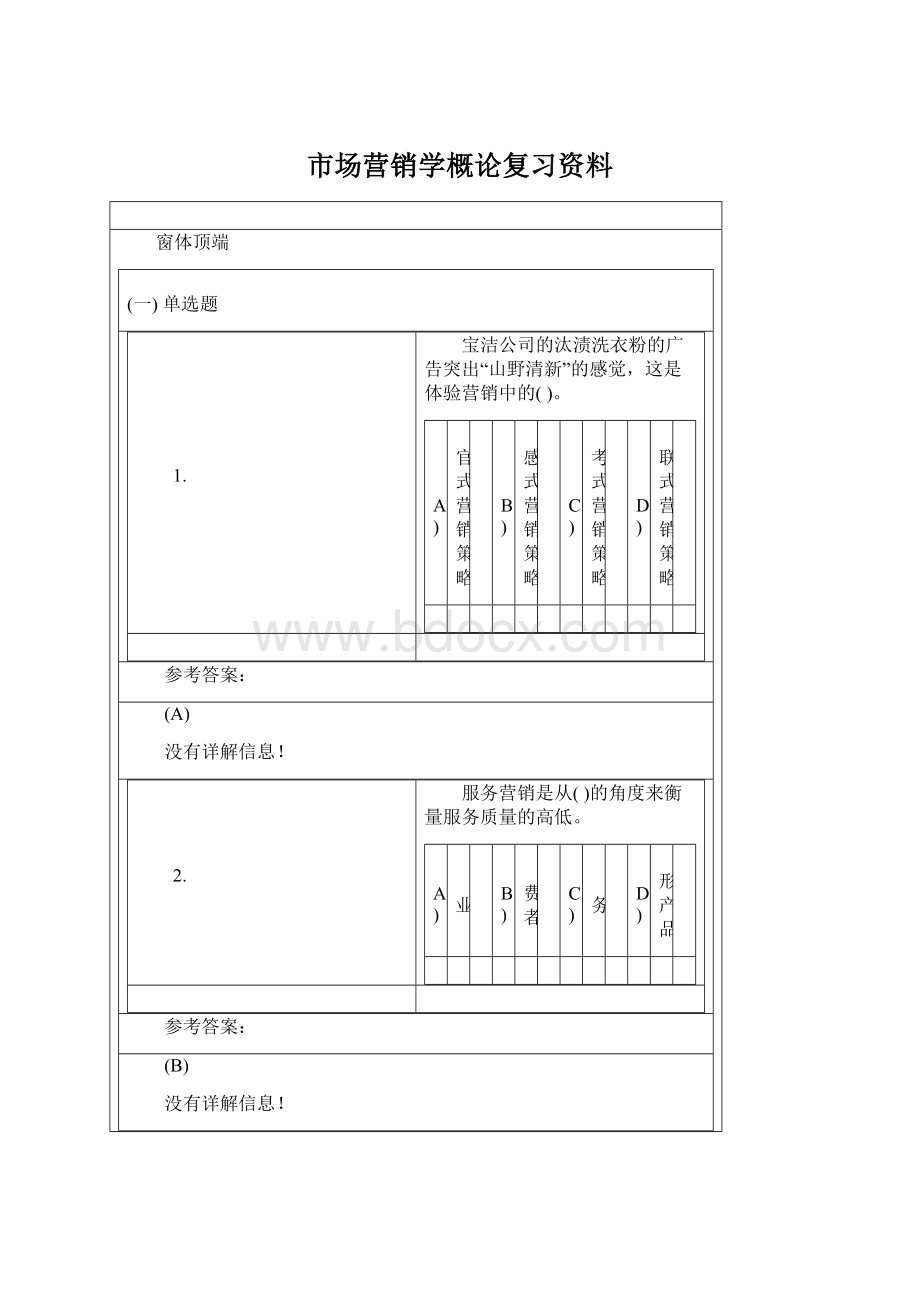 市场营销学概论复习资料.docx