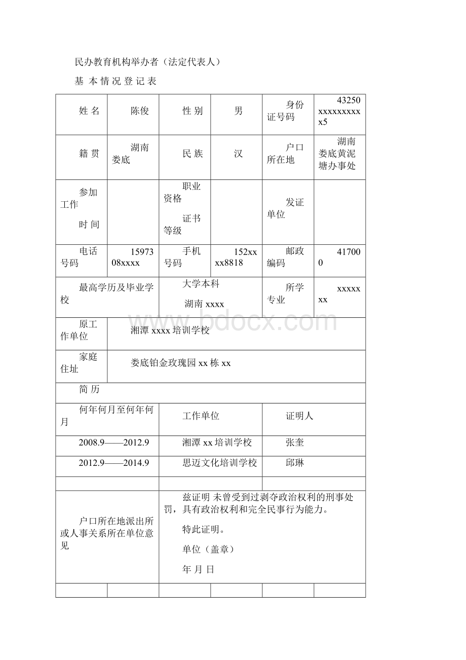 民办教育机构申报审批表Word文件下载.docx_第2页