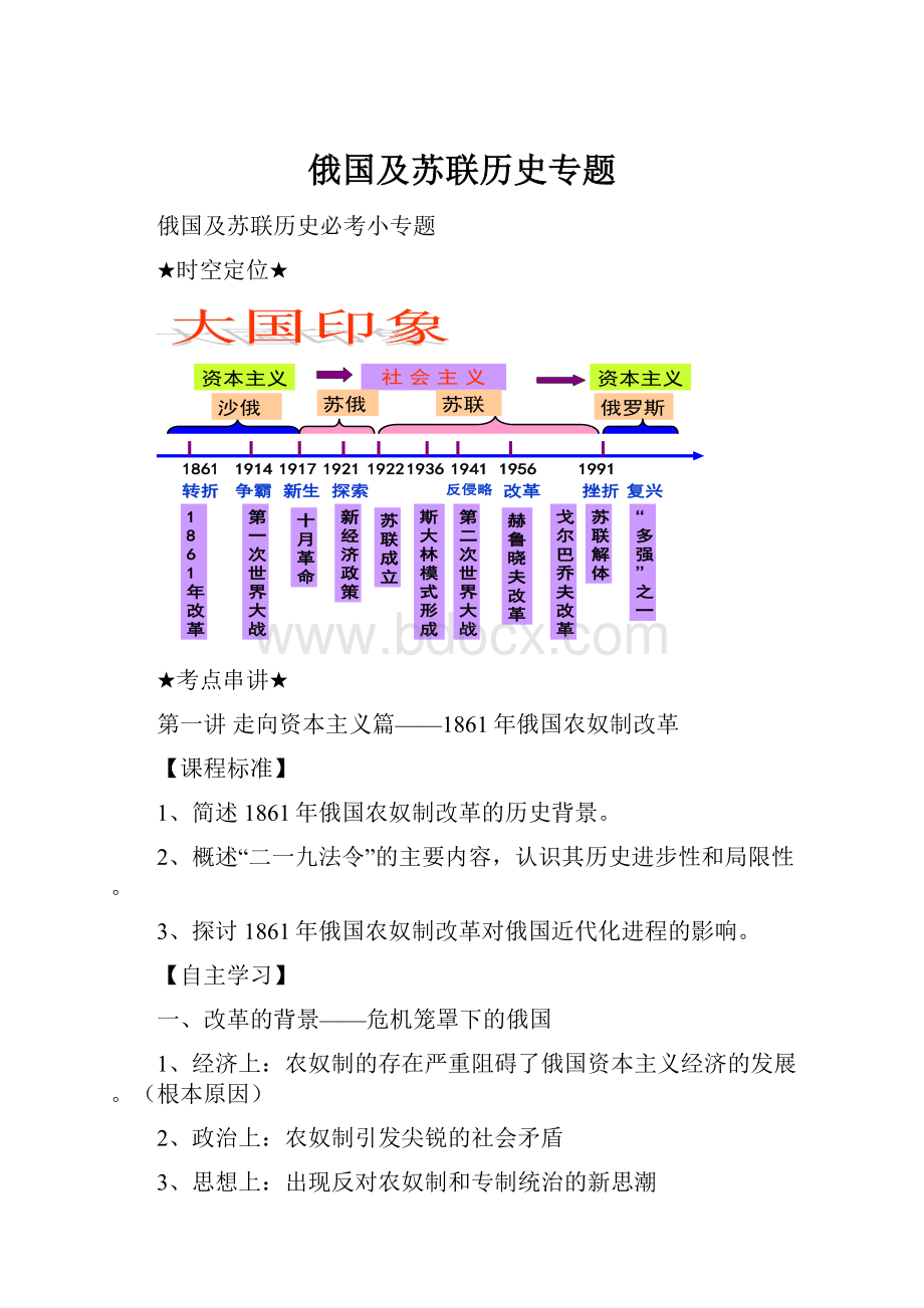 俄国及苏联历史专题.docx