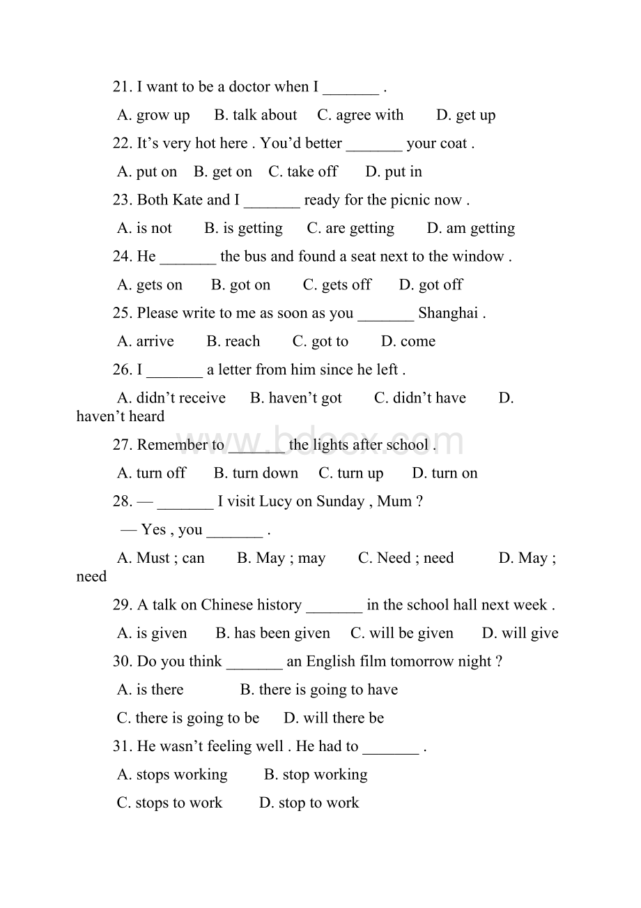 牛津英语中考二轮专题复习同义句专练Word格式文档下载.docx_第3页